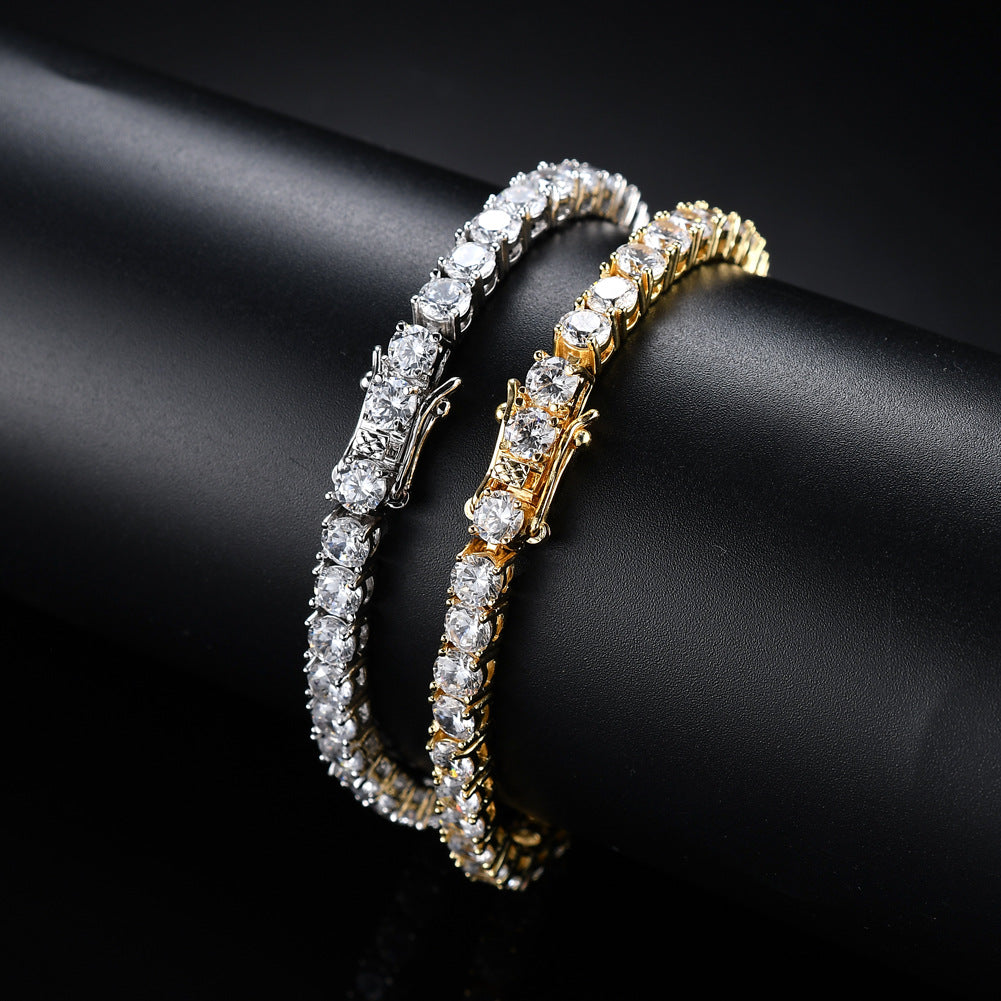Luxury Zircon Tennis Chain Bracelet – Hip Hop Single Row